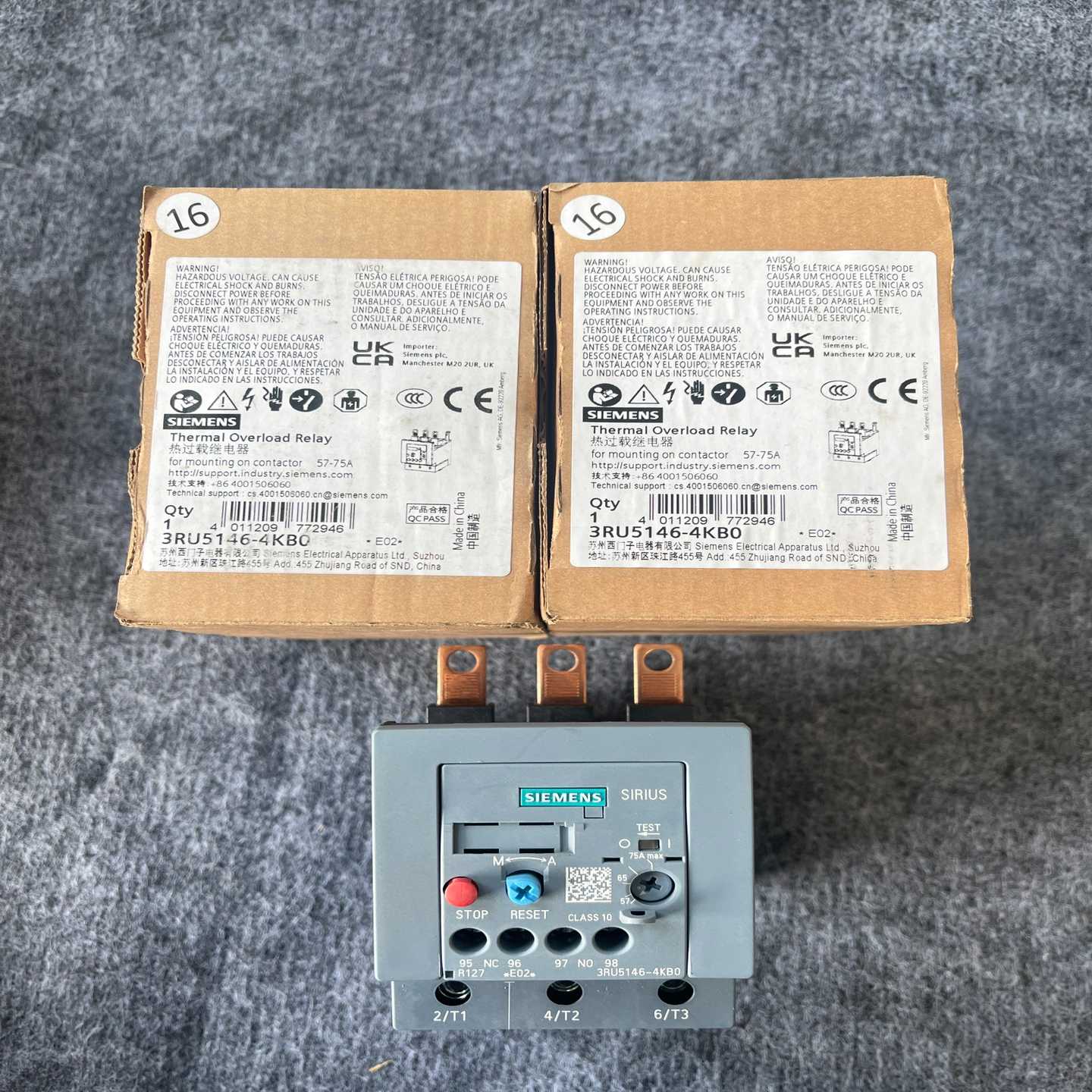 全新西门子热过载继电器3RU5146-4KB0，57-75A--议价商品