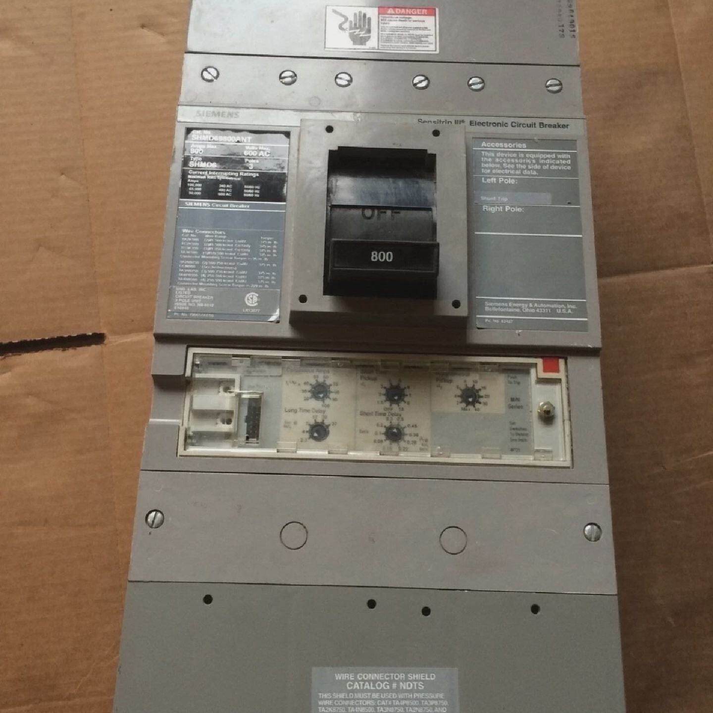Siemens SHMD SHMD69800ANT 3 pole 800 amp 600v Circuit Breake