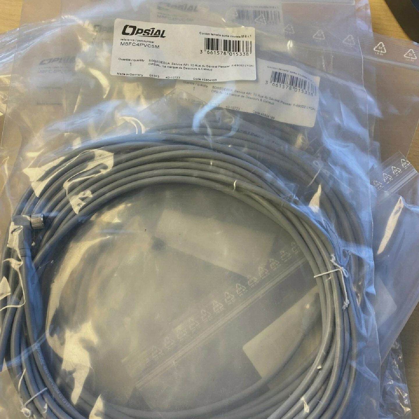 Set Of 13 X PC OPSIAL Cord M8 Female Elbow 4P Pur 5M OPSIAL