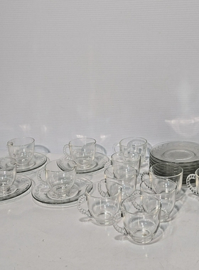 Lotof24:VintageGlassAnchorHockingLaurelSaucers,Fede