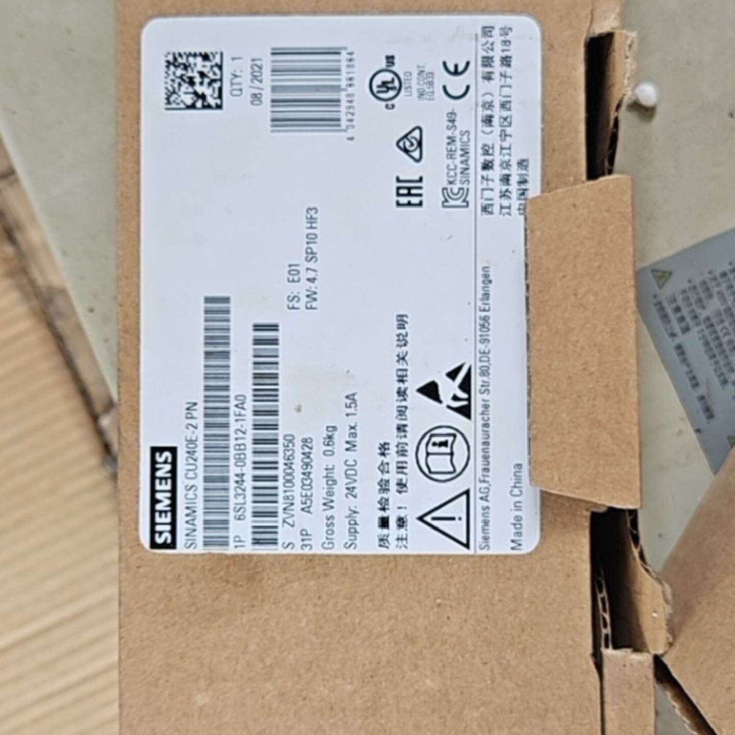 西门子变频器控制单元型号6SL32440BB121FA