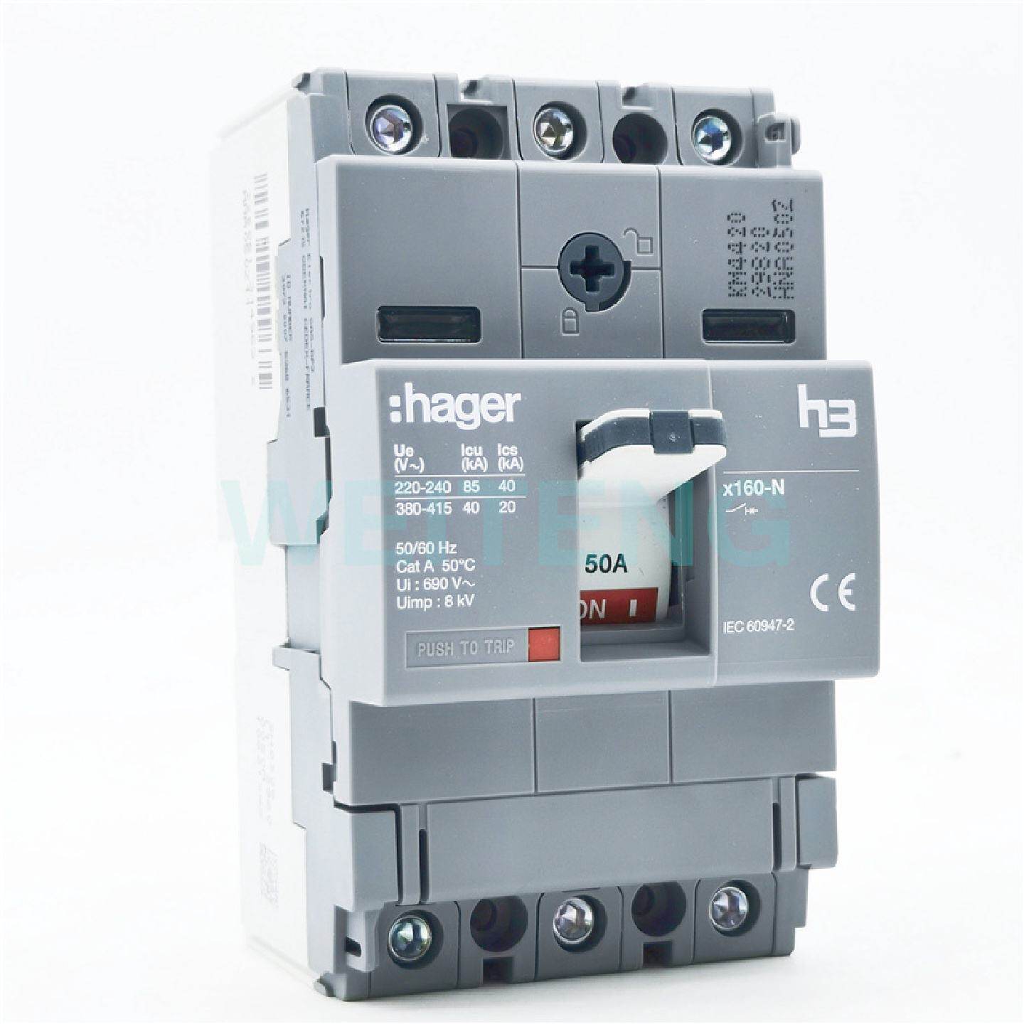 供应HAGER海格电气 HNA050Z 塑壳断路器415V三相H