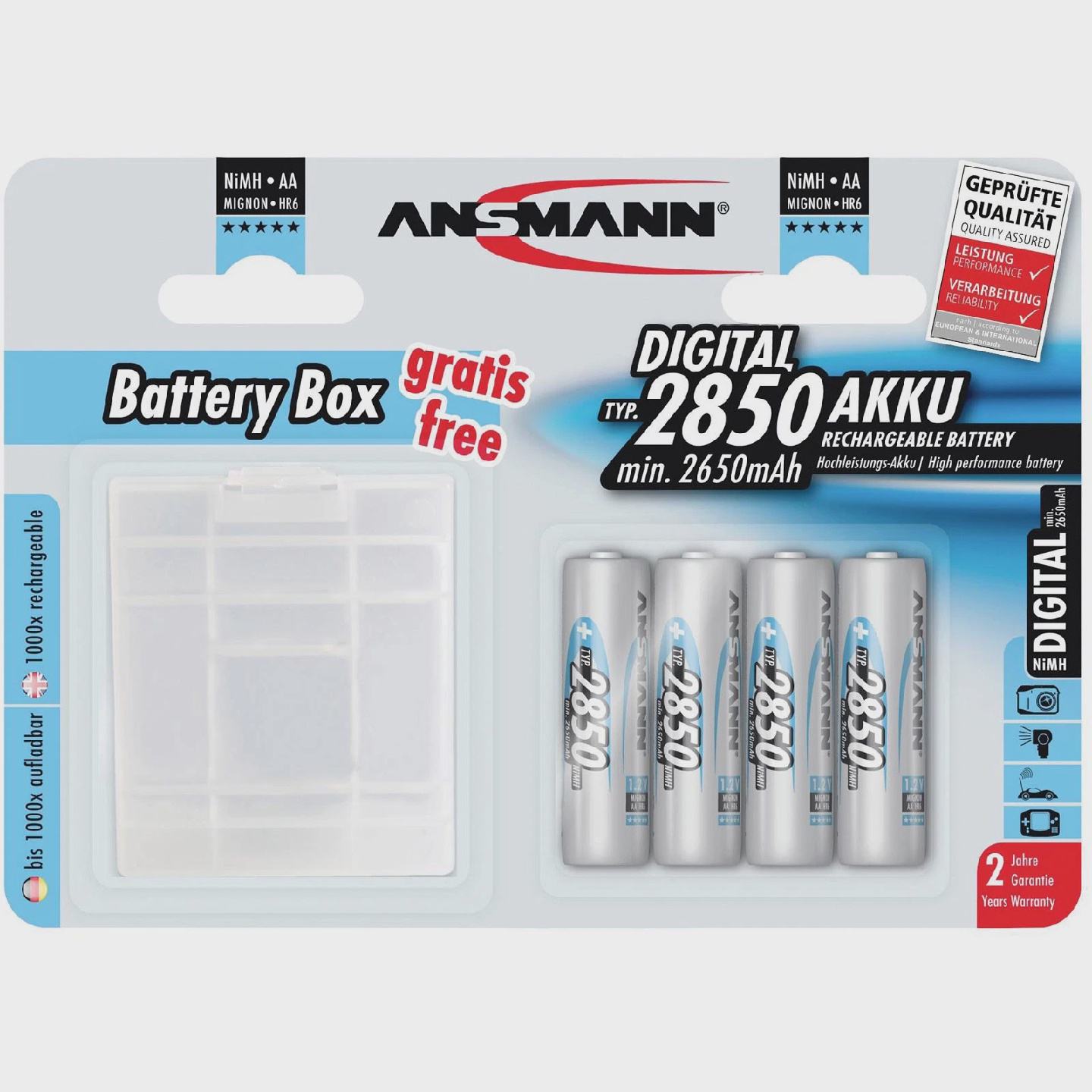 Ansmann 13120011 AA Battery Rechargeable NiMH 2850mAh 1.2V S图片