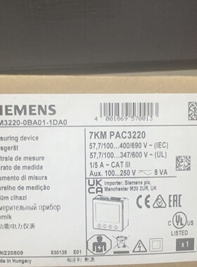 议价7KM3220-0BA01-1DA0西门子PAC3200多功能仪表LCD mm 电源监控