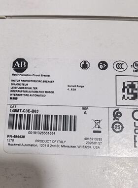 议价Ab Rockwell 140MtC3e Series Motor Protector适用