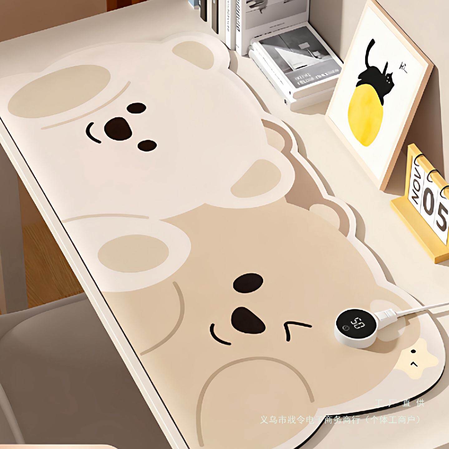 加热鼠标垫办公室暖桌垫冬天发热桌面垫电脑学生写作业暖手垫