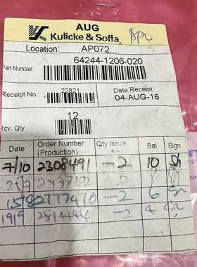 Kulicke&Soffa配件，型号64244-1206--议价商品