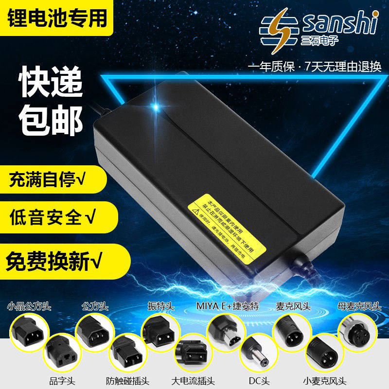 三石锂电充电器48V12AH24ah智能快充星恒新日爱玛雅迪电动车