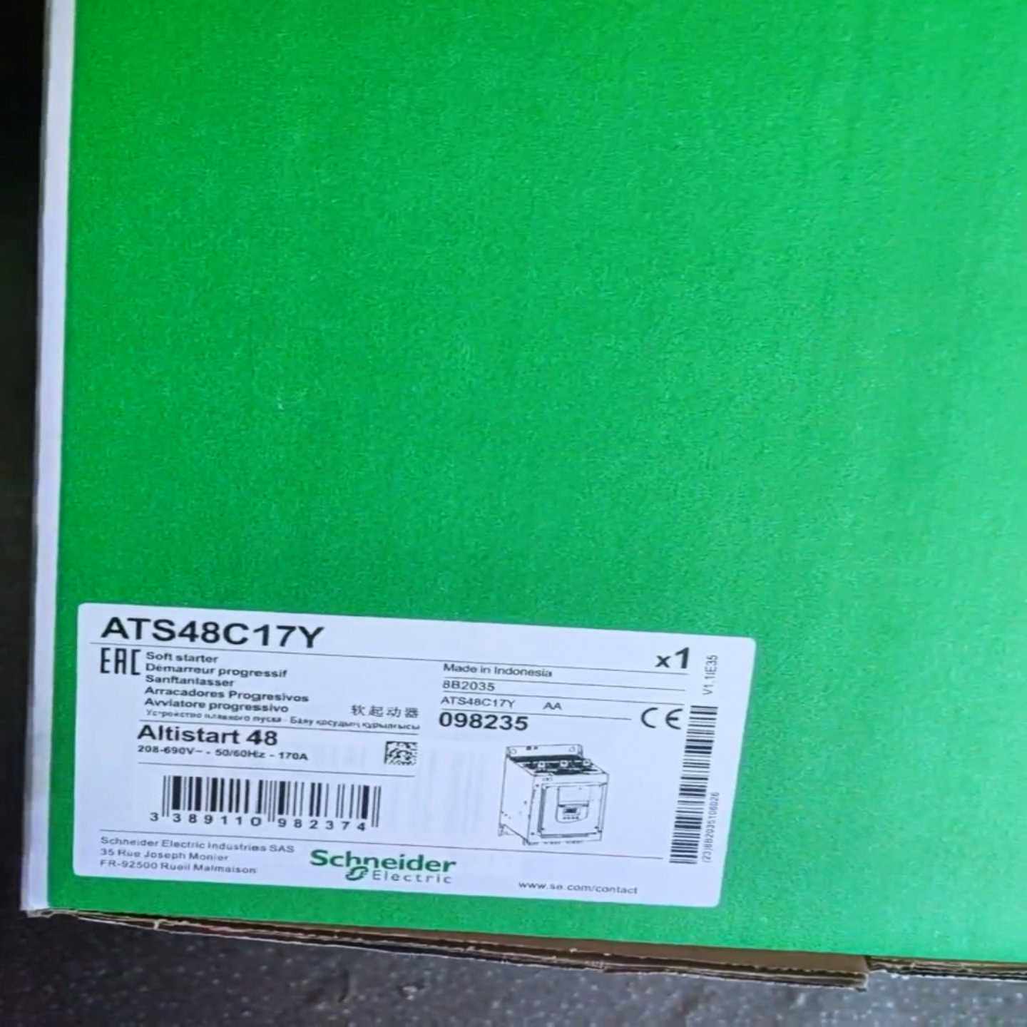 施耐德软启动器ATS48C17Y，208-690V，50/6-议价