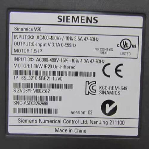 询价-95成新变频器6SL32105BE211UV