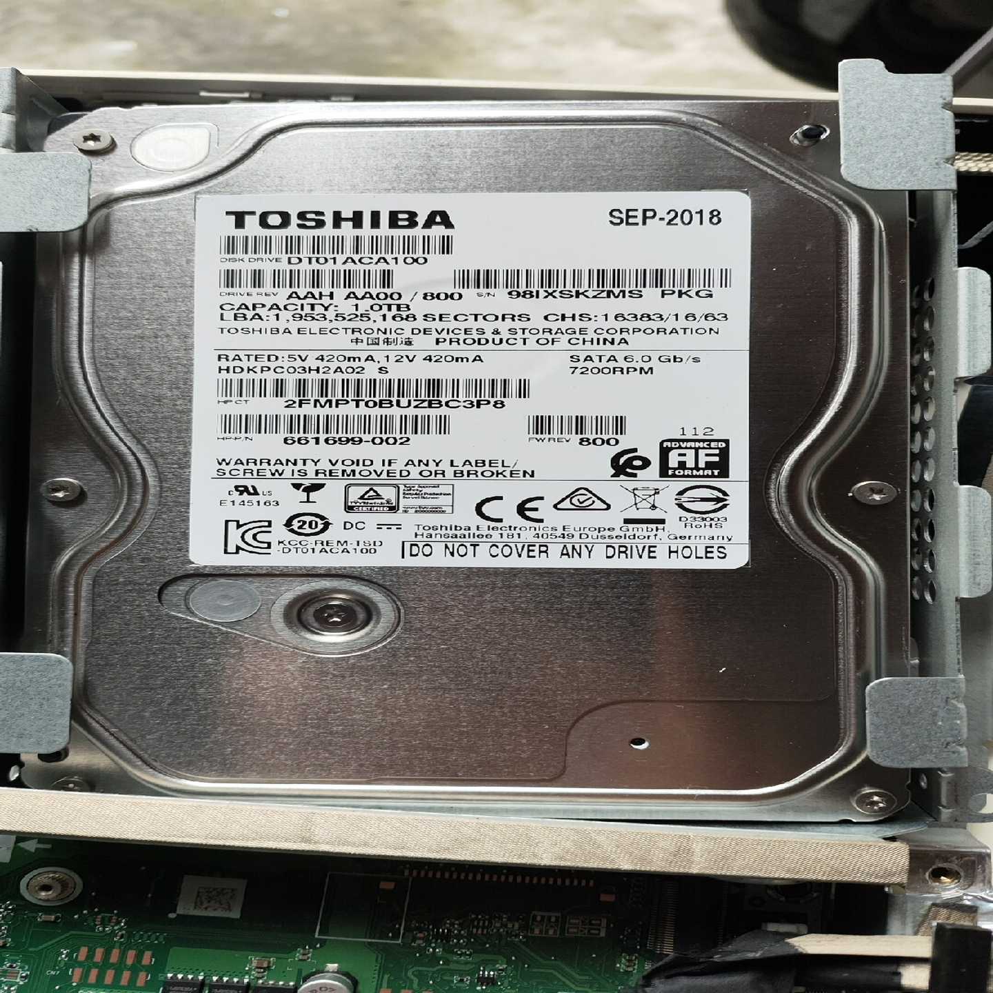 议价东芝台式机1TB台式机3.5寸硬盘，功能A正常，成色很好，实物