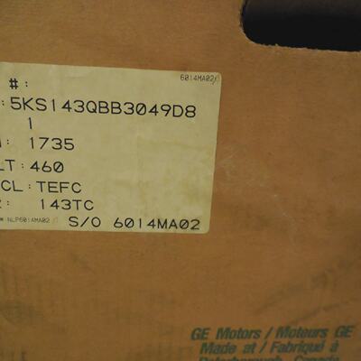 Nuevo GE 5KS143QBB3049D8 Motor 1 HP 1735 RPM 3 Fases 60HZ