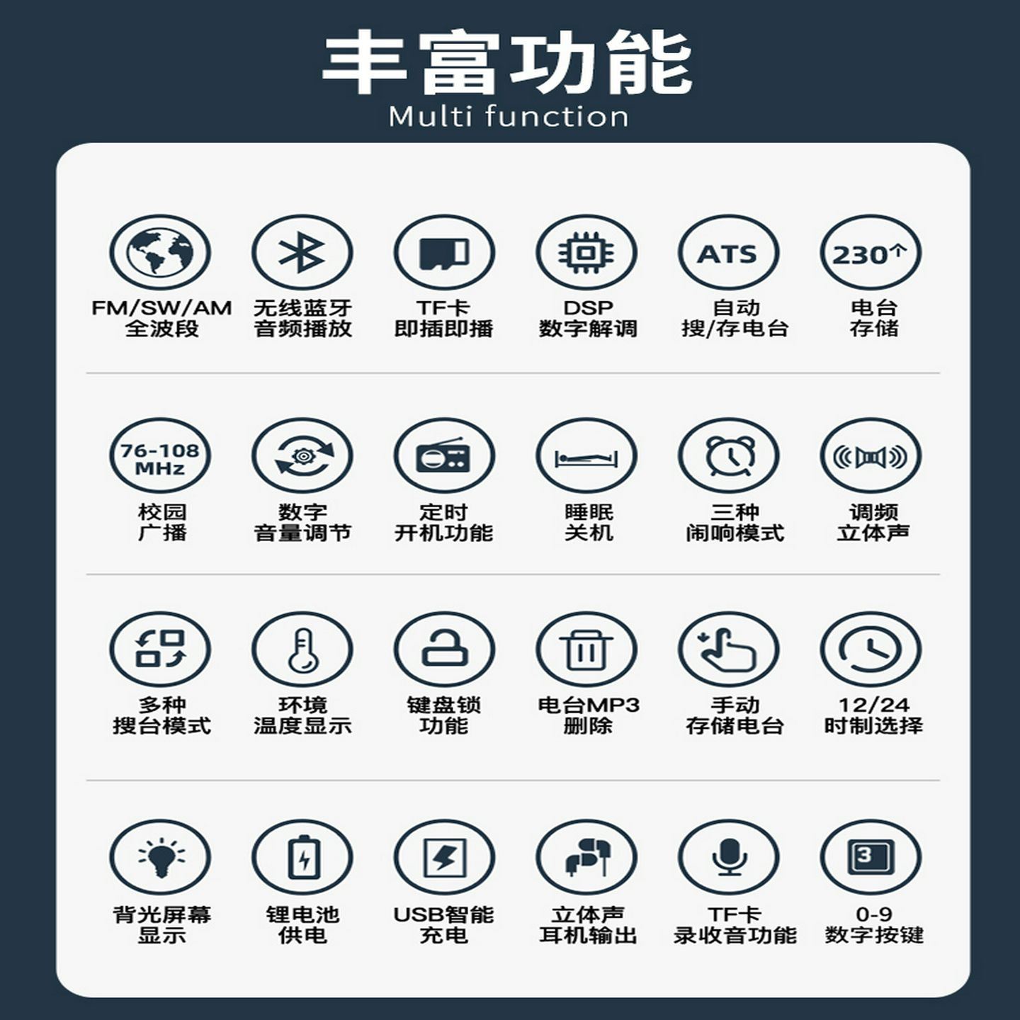 PANDA/熊猫6218可携式全波段数字收音机老人专用小型半导体插放机