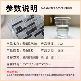 劲利鑫高透明聚氨酯软胶pu胶耐黄变双组分ab胶水晶滴胶墙贴纸胶水