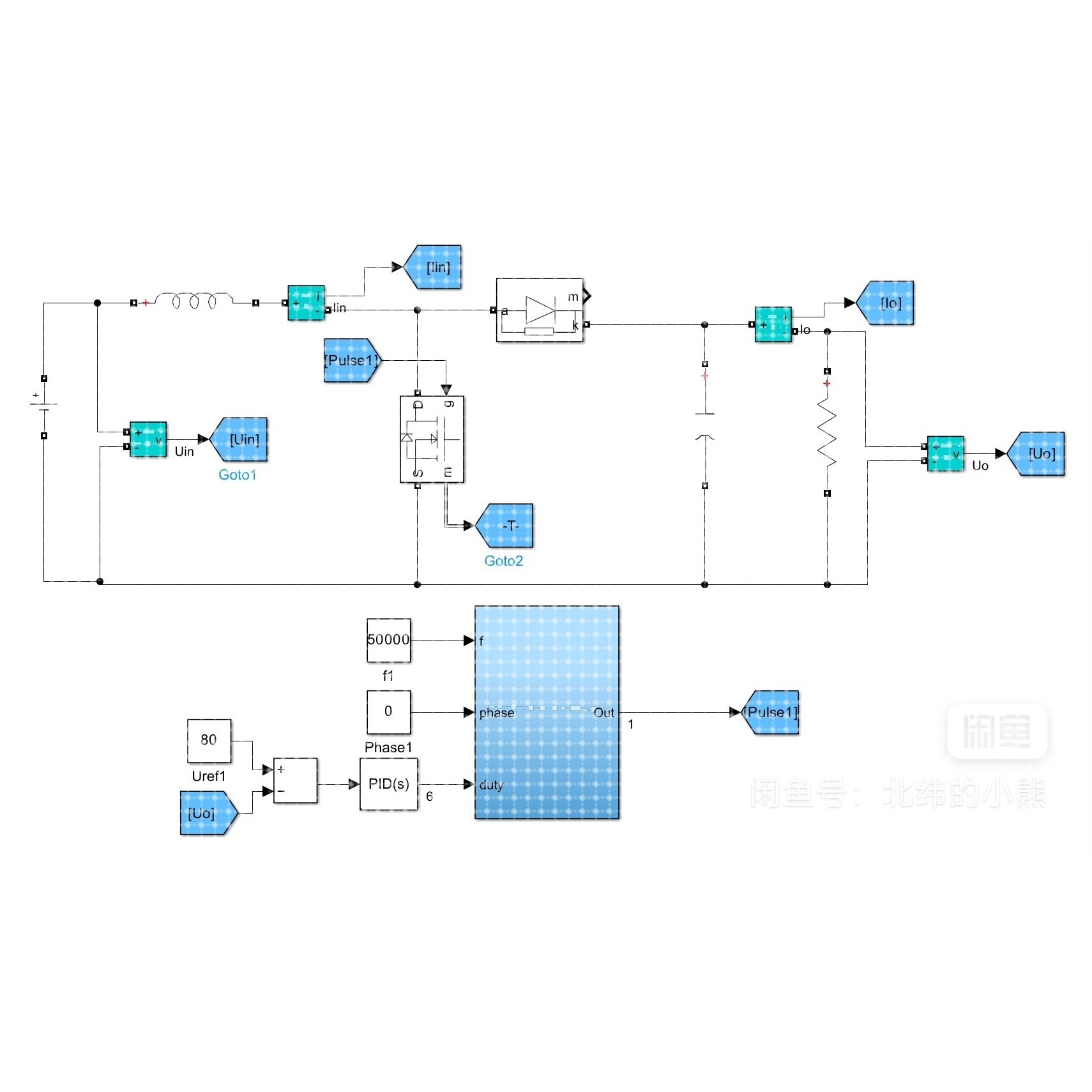 MATLAB/Simulink，Boost（升压斩波）电路仿真模型