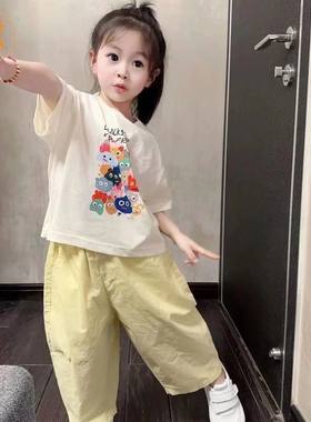 米奇丁当女童夏季套装女