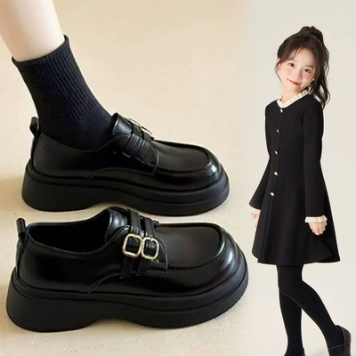 女童小皮鞋2025秋冬季加绒