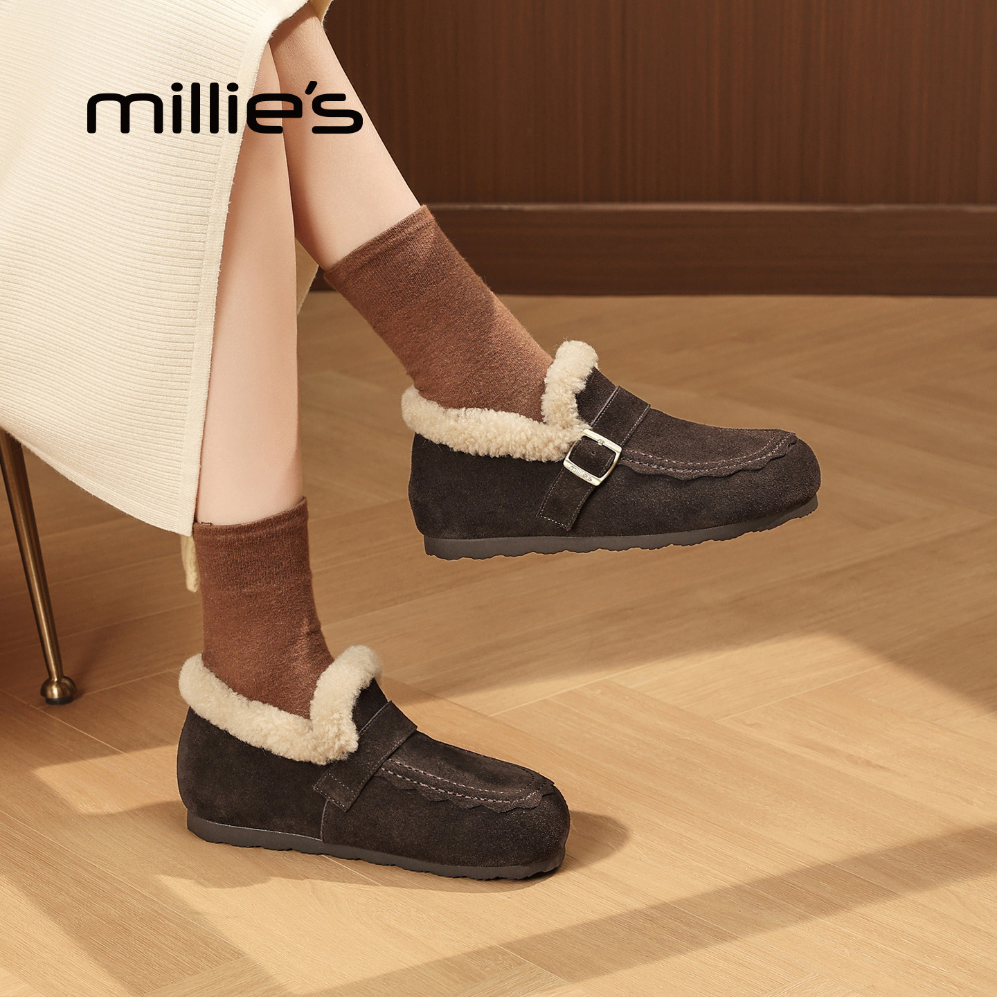 millies妙丽毛毛勃肯鞋女鞋