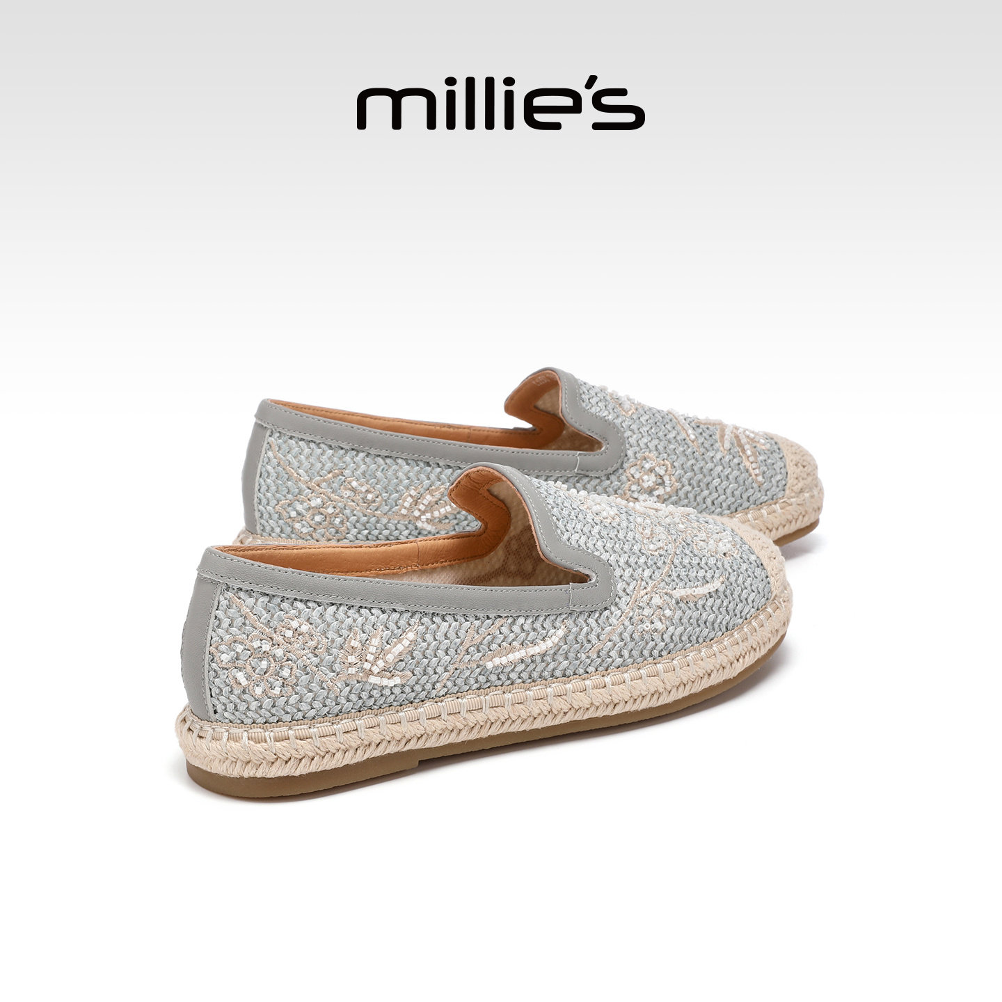 MILLIE'S/妙丽渔夫鞋一脚蹬懒人鞋编织平底透气百搭单鞋春季新款,女鞋,渔夫鞋,淘宝优惠券,粉丝福利购,淘宝优惠卷