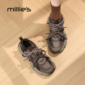 时尚 加绒棉鞋 老爹鞋 millies妙丽女鞋 2025年冬季 新款 厚底休闲鞋 子