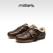 运动鞋 millies妙丽复古德训鞋 春 运动休闲阿甘鞋 加绒单鞋 女款 新款