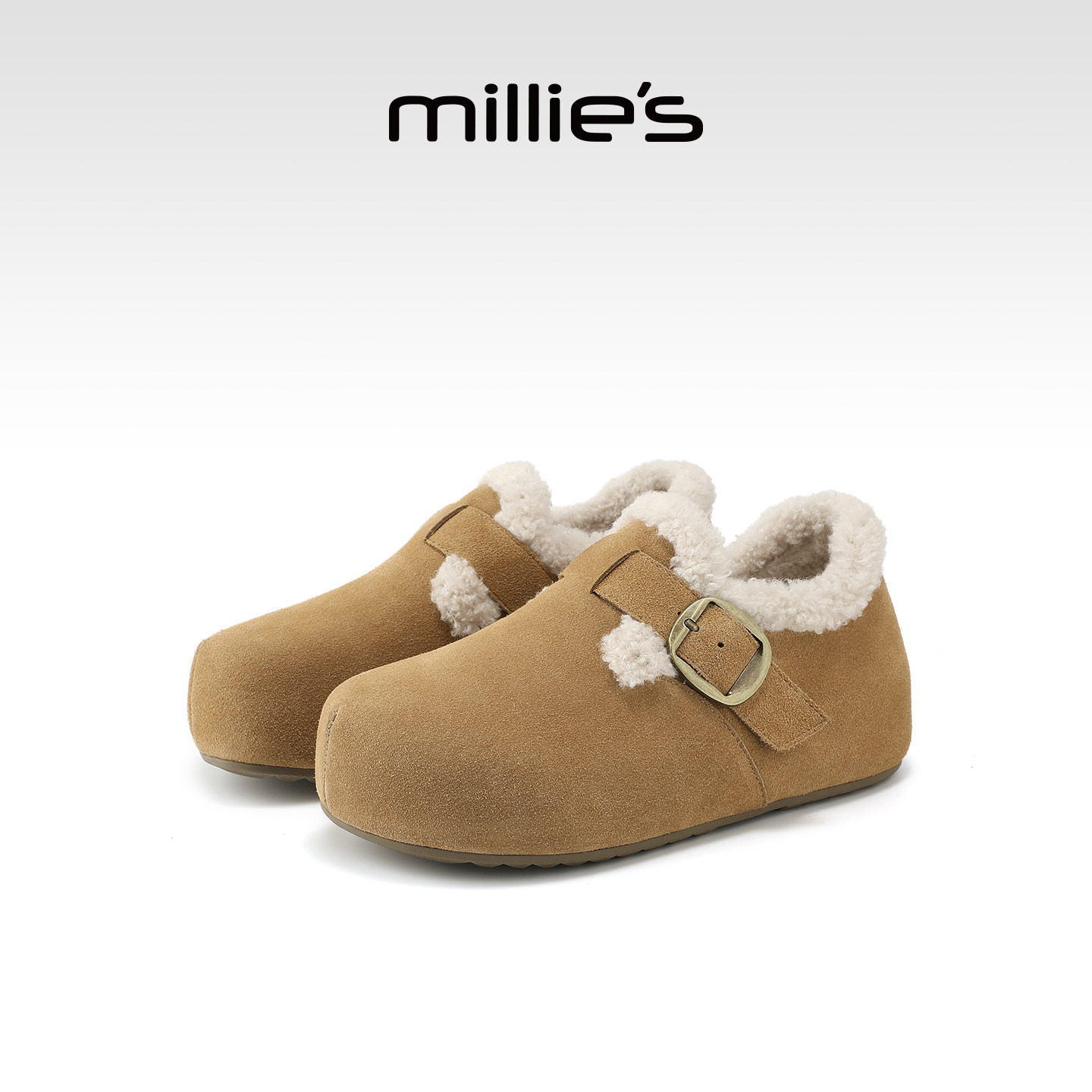 millies妙丽真皮加绒勃肯鞋棉鞋