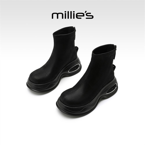 millies妙丽英伦风厚底马丁靴女