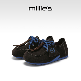 厚底全包單鞋 millies妙麗女鞋 真皮穆勒鞋 女款 2025新款 復古勃肯鞋