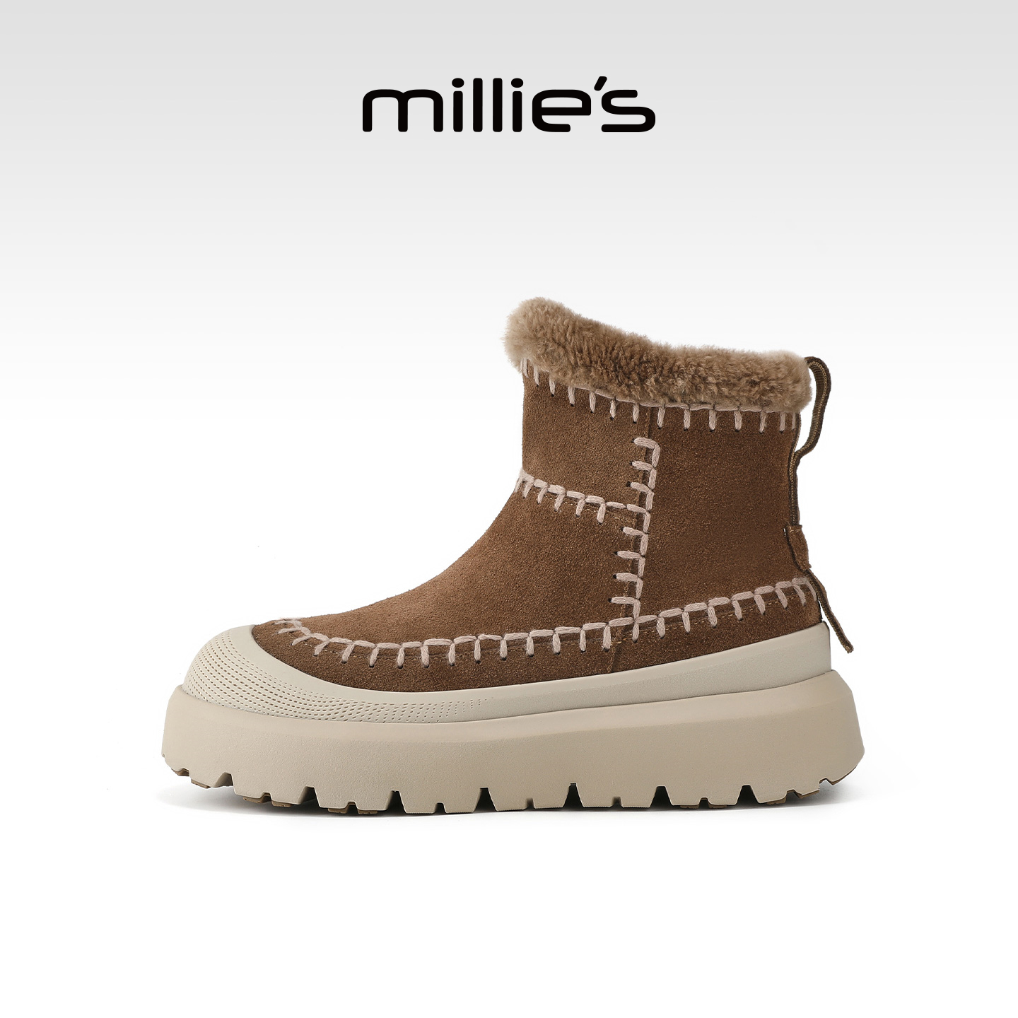 millies妙丽女鞋加绒不累脚棉鞋