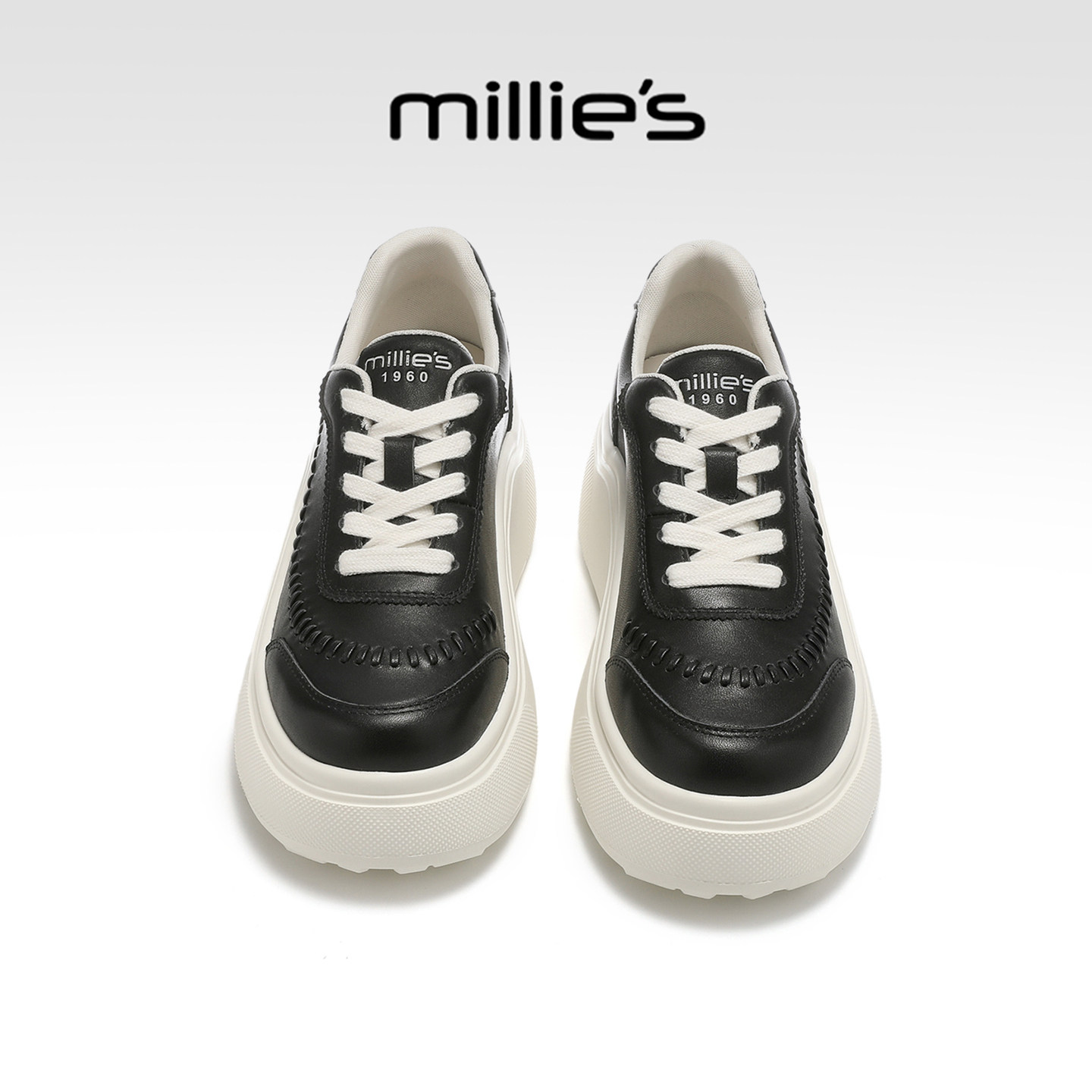 MILLIE'S/妙丽2026春季新款厚底老爹鞋女款小个子增高百搭休闲鞋