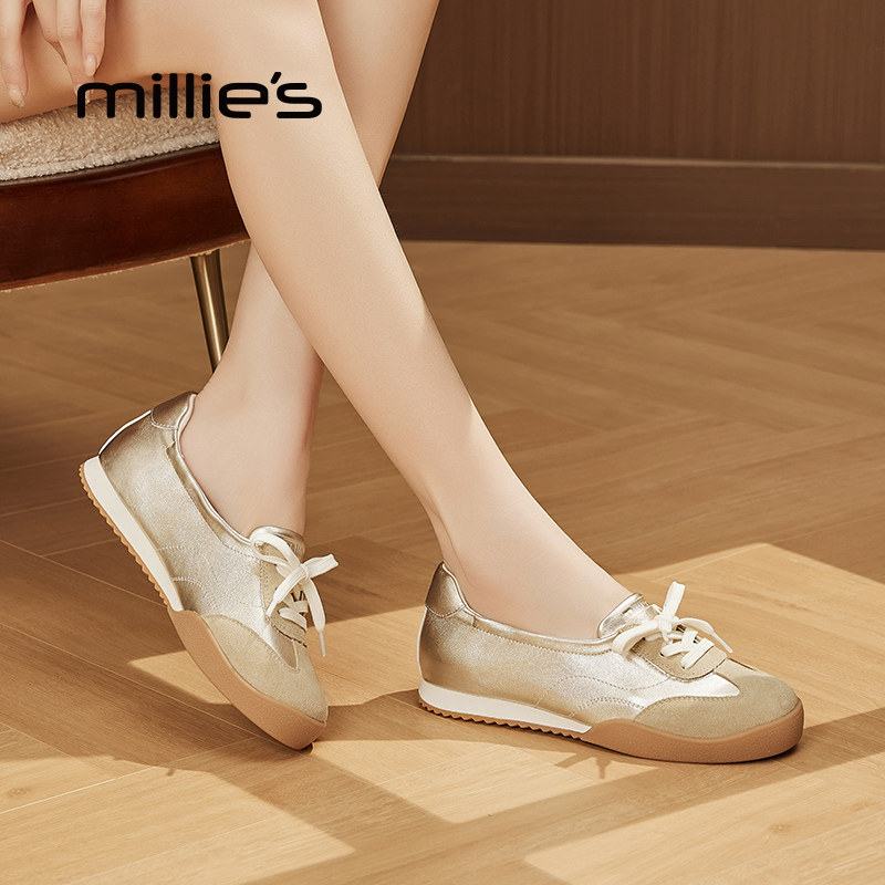 MILLIE'S/妙丽法式温柔风浅口单鞋女款2026春季新款舒适平底鞋女,女鞋,浅口单鞋,淘宝优惠券,粉丝福利购,淘宝优惠卷