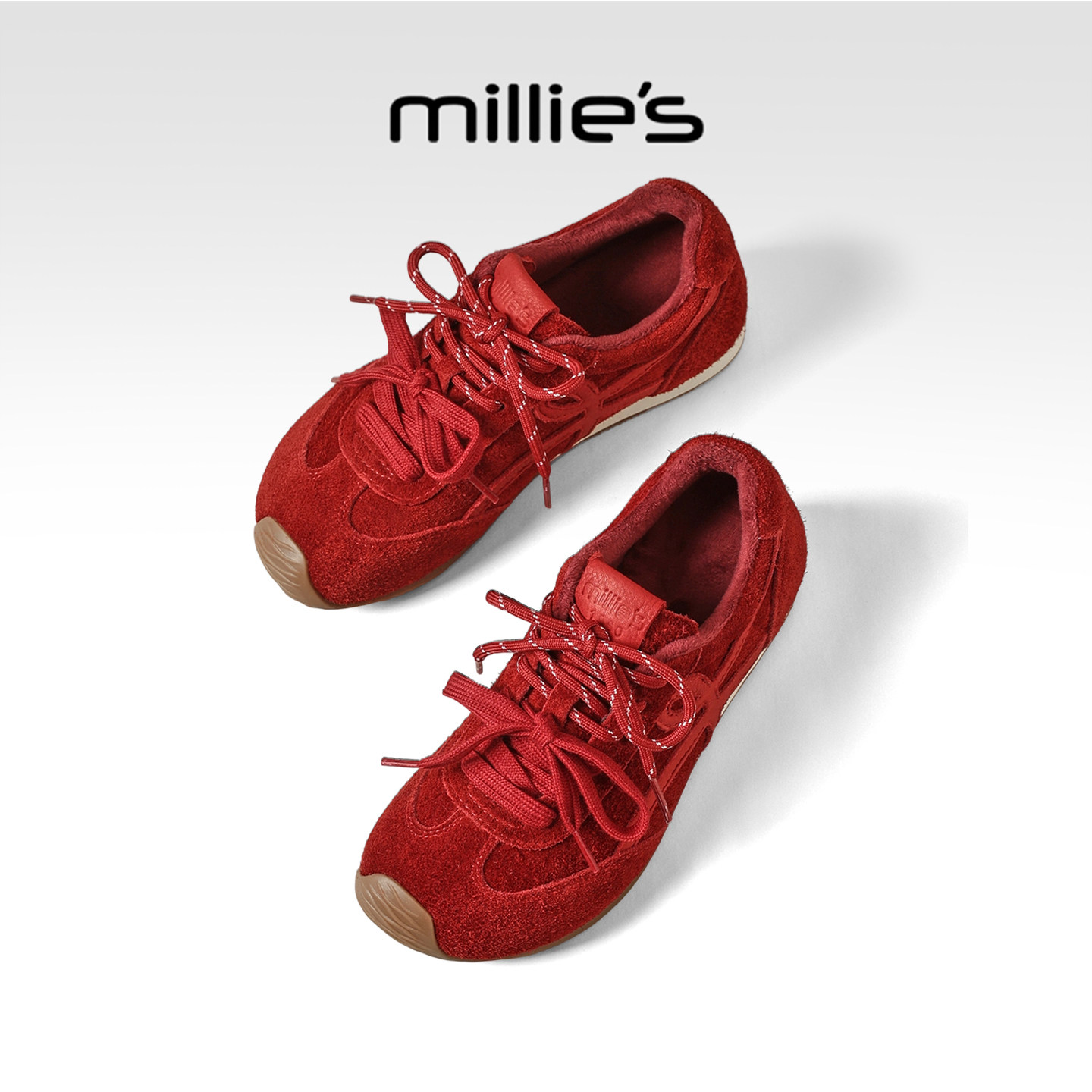 millies妙丽红色德训鞋女款