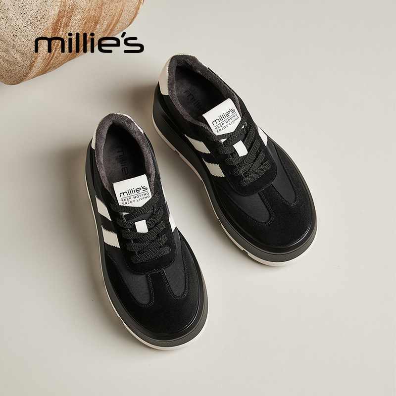 millies妙丽女鞋加绒保暖德训鞋