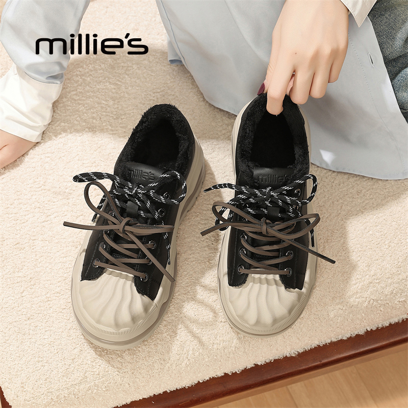 millies妙丽圆头百搭贝壳头板鞋