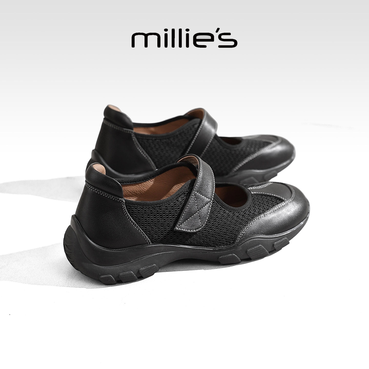 MILLIE'S/妙丽运动风圆头玛丽珍女鞋2026夏季新款一字带时装单鞋