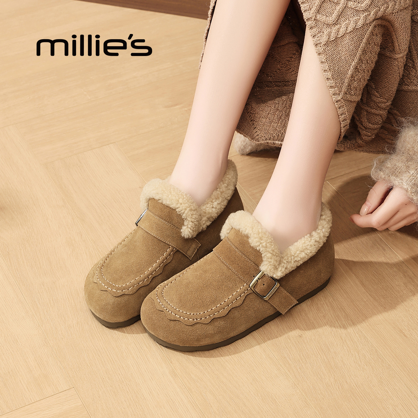 millies妙丽全包加绒勃肯鞋