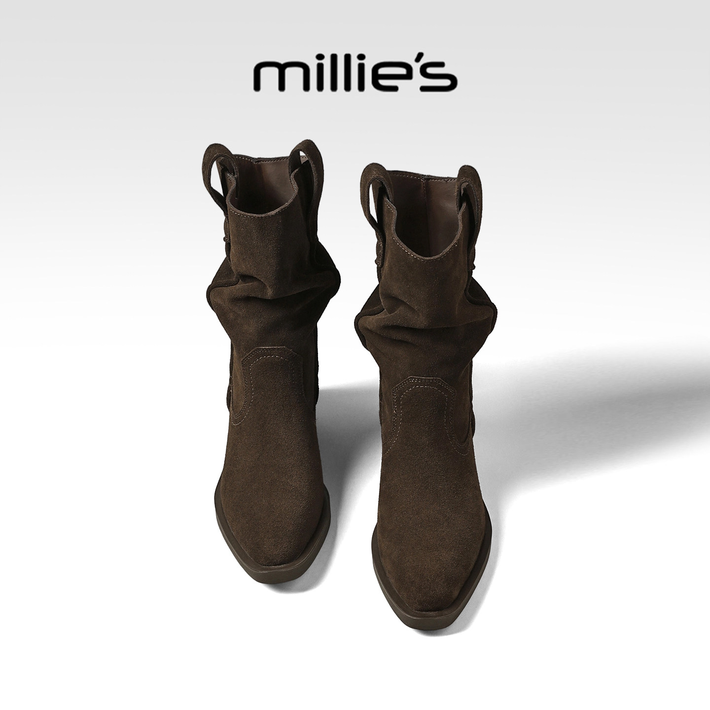 millies妙丽粗跟加绒马丁靴女款英伦风复古短靴冬季新款时装厚底,女鞋,弹力靴/袜靴,淘宝优惠券,粉丝福利购,淘宝优惠卷