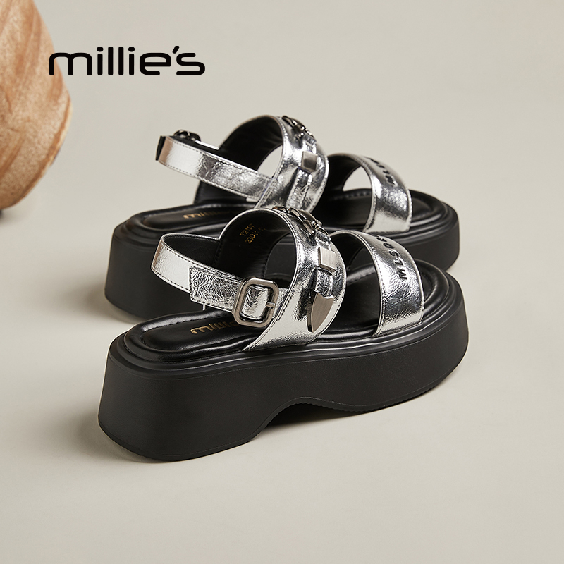 millies妙丽运动凉鞋女夏季外穿上班不累脚时装鞋配裙子显高厚底
