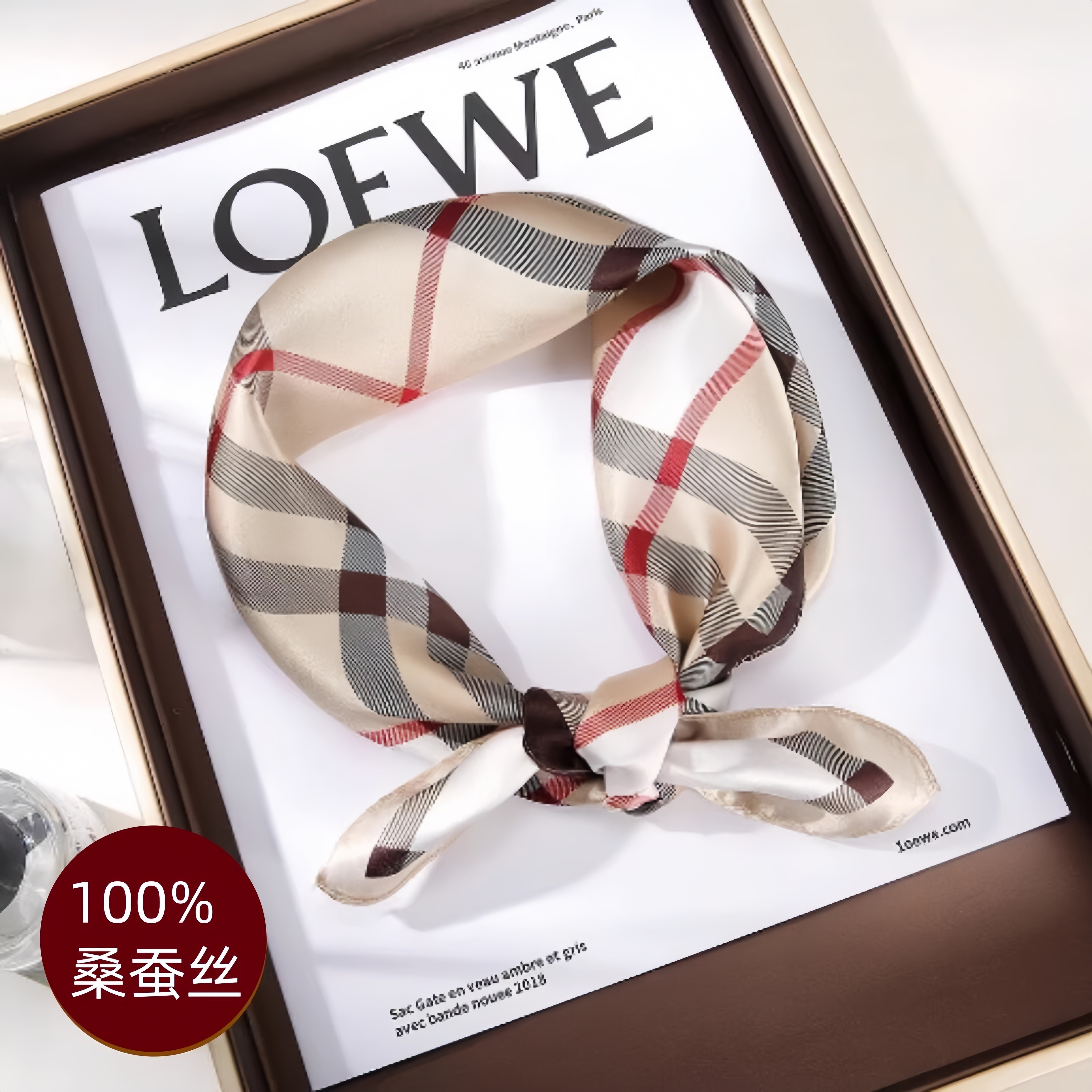100%桑蚕丝春夏小方巾发带