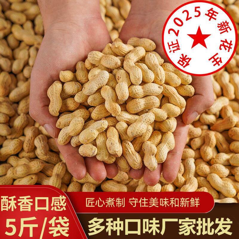 25年新货正宗东北红崖子红皮花生炒熟原味蒜香五香花生炒货