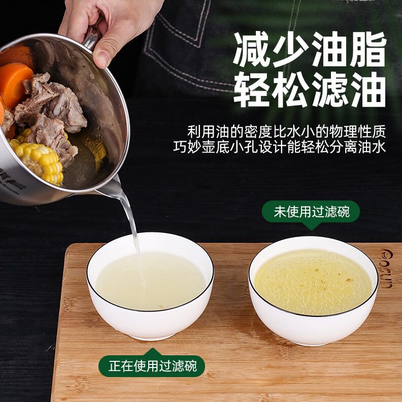直销D9GH不锈钢油汤分离器隔油汤壶家用厨房过滤油器月子去油喝汤