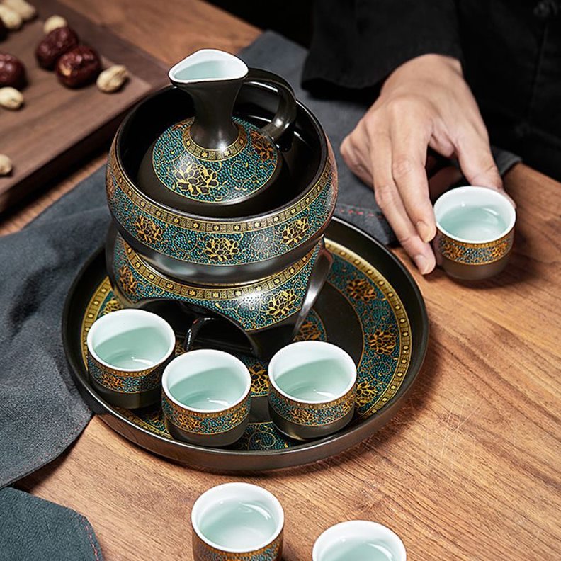 直销档陶瓷温酒器烫酒壶家用白酒黄酒清酒蜡烛加热仿古酒具礼品套