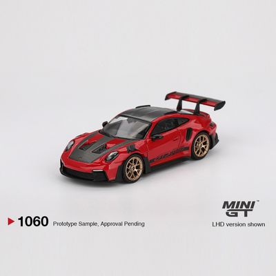 预售MINI GT 1:64保时捷911(922)GT3 RS红色合金汽车模型摆件1060