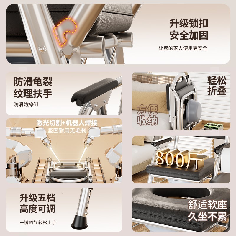 老人座便器移动马桶凳孕妇家用结实折叠J厕所神器便携老年人坐便