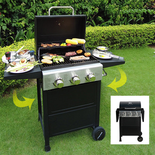 燃气烧烤炉家用庭院烧烤架户A外烧烤工具焖烤炉阳台烤肉炉BBQ 美式