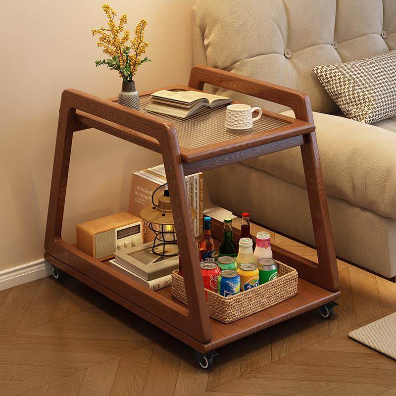 实木边几客厅沙发边柜玻璃茶几家用可移动小推车零食置物架收纳层,住宅家具,角几/边几,淘宝优惠券,粉丝福利购,淘宝优惠卷