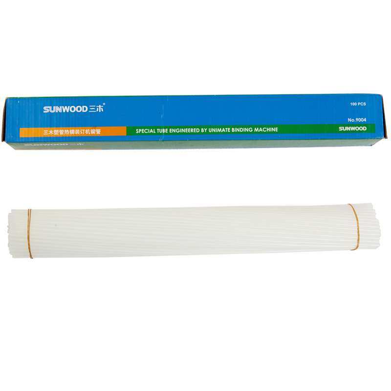三木9004财务装订机铆管(&phi;4.8mm)透明热熔铆管 100支/盒专用铆管