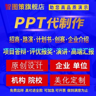 ppt代制作排版 美化修改路演计划书招商演讲汇报创赛高端企业代做