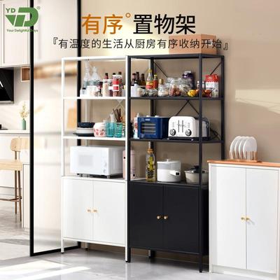 YDD厨房置物架多层餐边柜子钢制收纳微波炉家电器储物金属35cm深