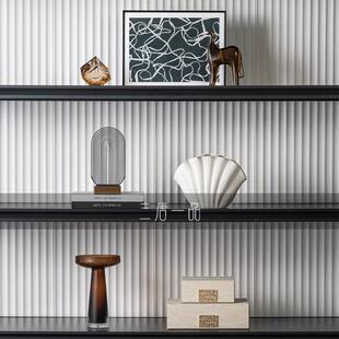 意式极简客厅电视壁龛餐边柜开放格摆件高档酒店别墅卧室书柜软装